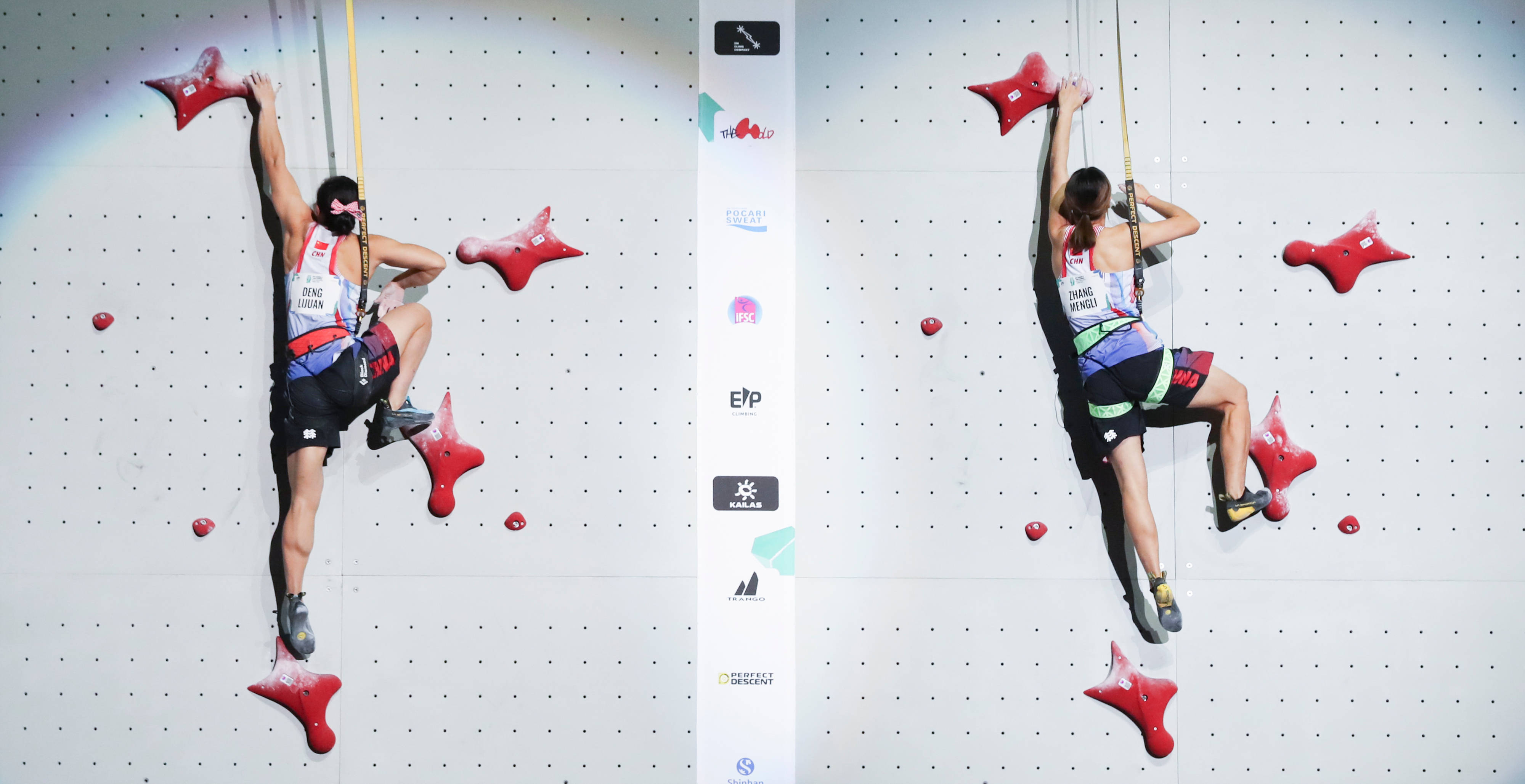 （体育）攀岩——世锦赛：中国选手获得速度赛亚军、季军